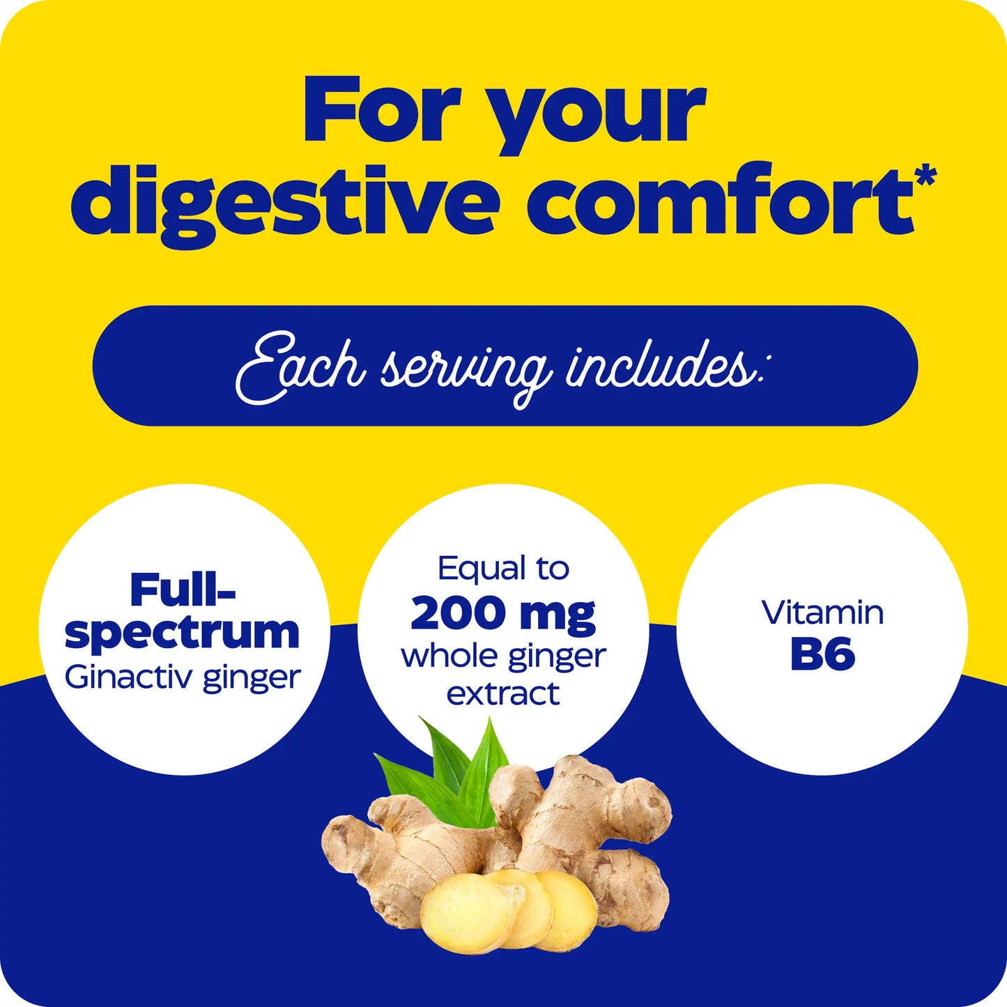 what each serving of ginger vitamin b6 includes