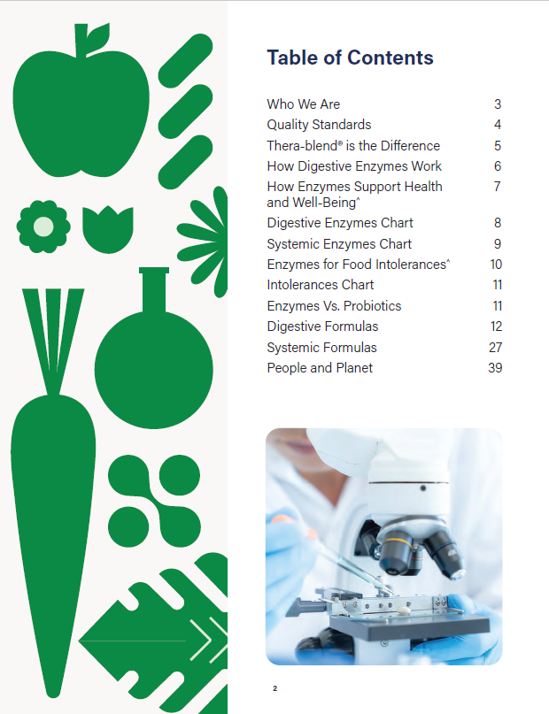 Table of contents for Enzyme Science